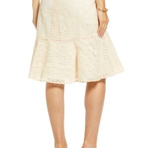 Rachel Parcell Embroidered Skirt in Beige Swan